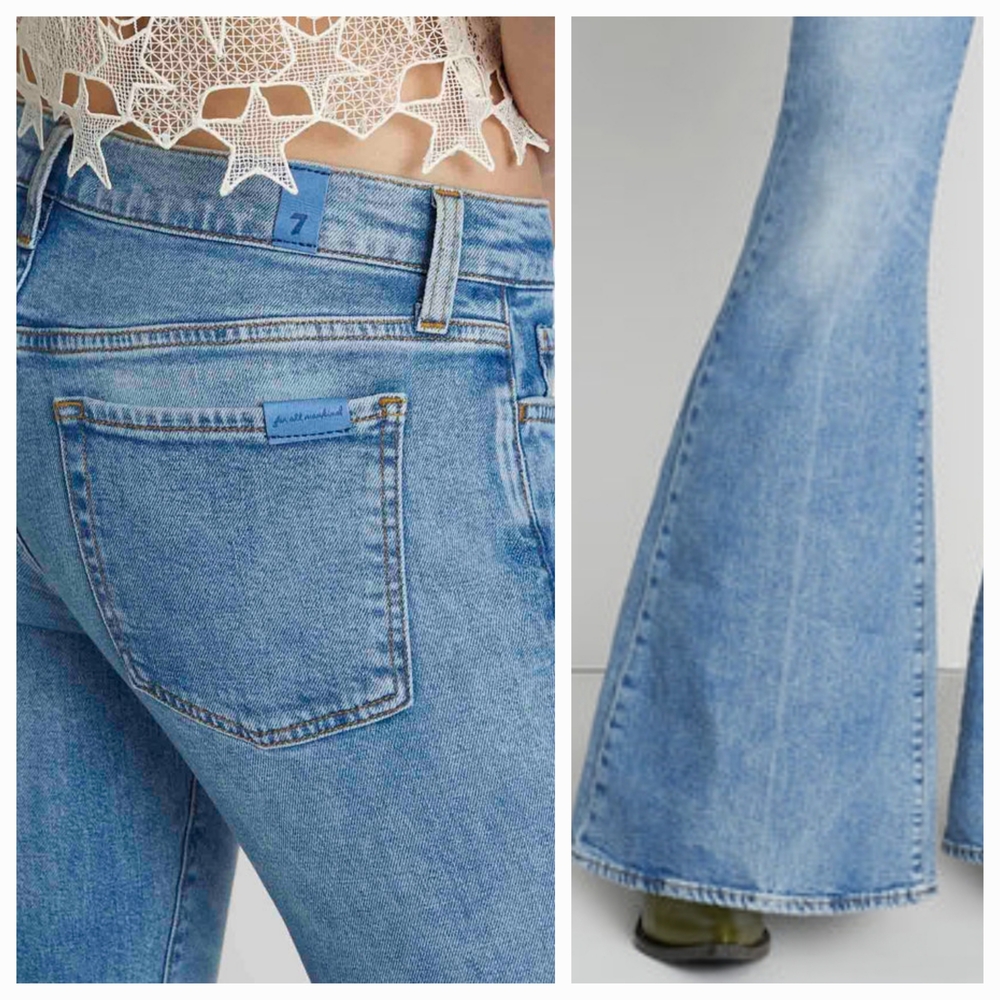 7 For All Mankind Low Rise Flare in Chamberlain Size 25 NWT - Picture 3 of 8